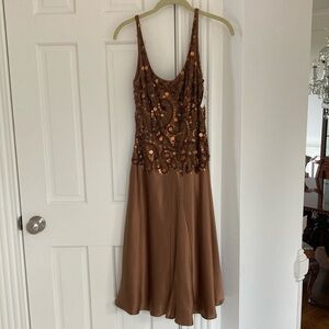 Carmen Marc Valvo Beaded Cocktail Dress